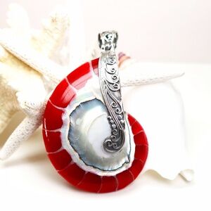 New! Sterling Silver Embellished Seashell Pendants